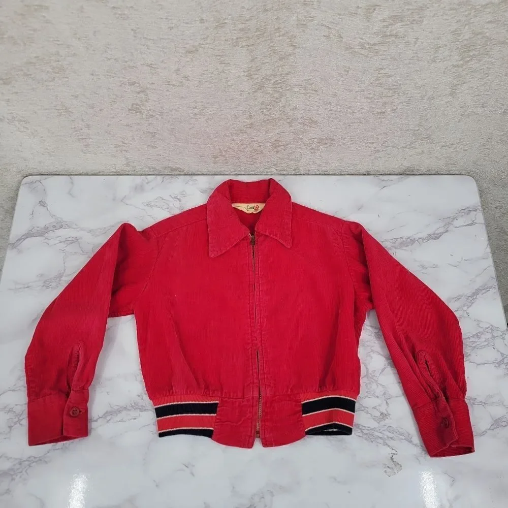 Danny Dare Vintage Corduroy Bomber Jacket and Newsboy Hat